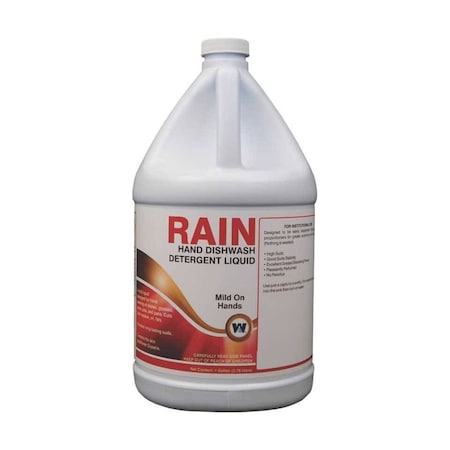 Warsaw Chemical Rain, Hand Dishwash liquid detergent, Lemon Scent, 1-Gallon, 4PK 20084-0000004